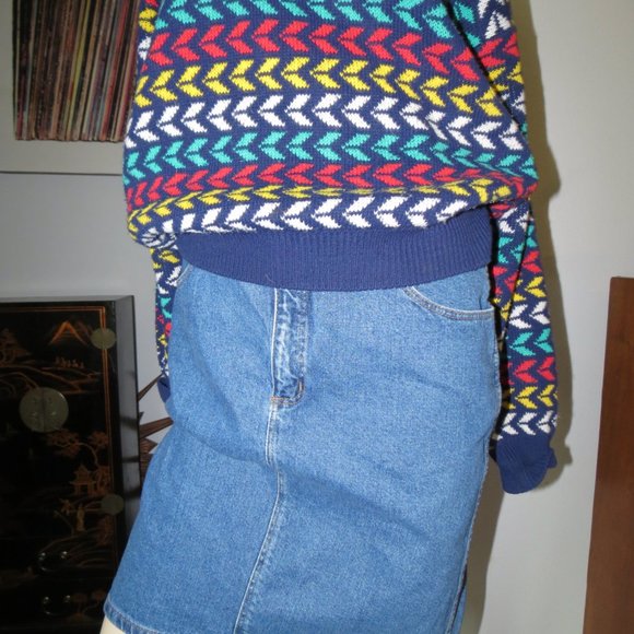 Vintage 80s Giorgio Sant Angelo Denim Skirt - Picture 3 of 10